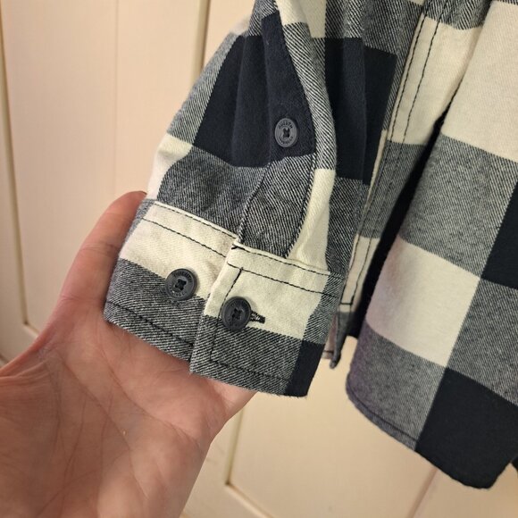 DULUTH Women's Buffalo Plaid Check Black Off White Flannel Cotton Shirt Sz XL - Picture 5 of 10